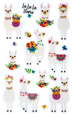 Matrica, műanyag, 1 ív, 76x120 mm, AVERY ZWECKFORM, "Z-Design No.57294", csillámos láma